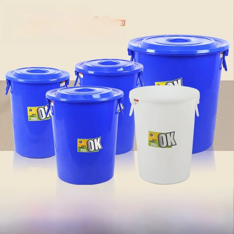 

Большой круглый кухонный контейнер без крышки, 80 л 00 л, пластиковый контейнер для хранения вещей для домашнего и коммерческого использования, мусорное ведро