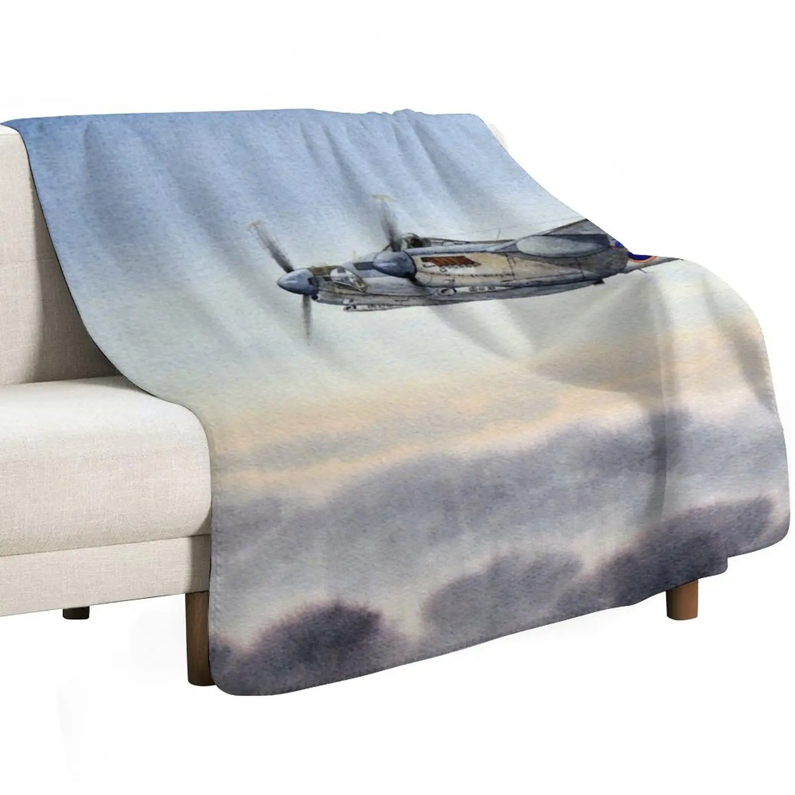 Mosquito Aircraft Throw Blanket Warm Accent Blanket for Living Room Decoration