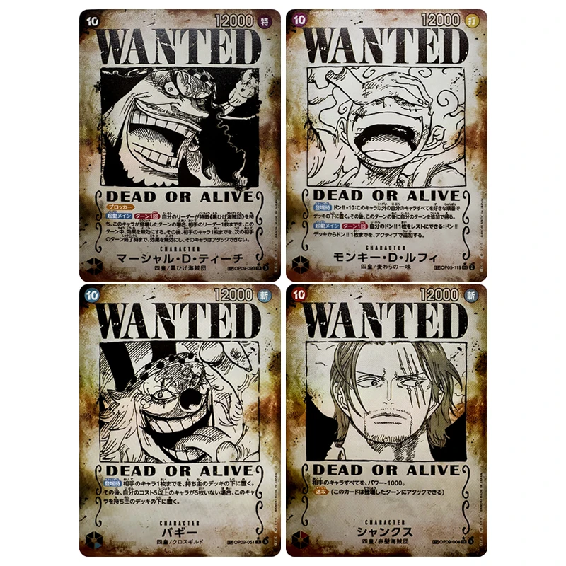 Japanese Anime One Piece Characters Monkey D Luffy Shanks Buggy Eustass Kid Diy Flash Cards Christmas Birthday Gifts Toys