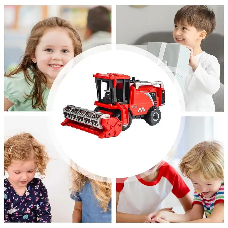 Colheitadeira brinquedo engenharia construção caminhão carro brinquedos simulação colheitadeira modelo brinquedo crianças jogar caminhões fricção alimentado para