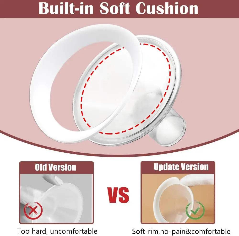 Oval Soft Rim Flange and Wide mouth Connector Compatible with Spectra S1/S2/9 Plus BreastPump, for Spectra Replacement Pump Part