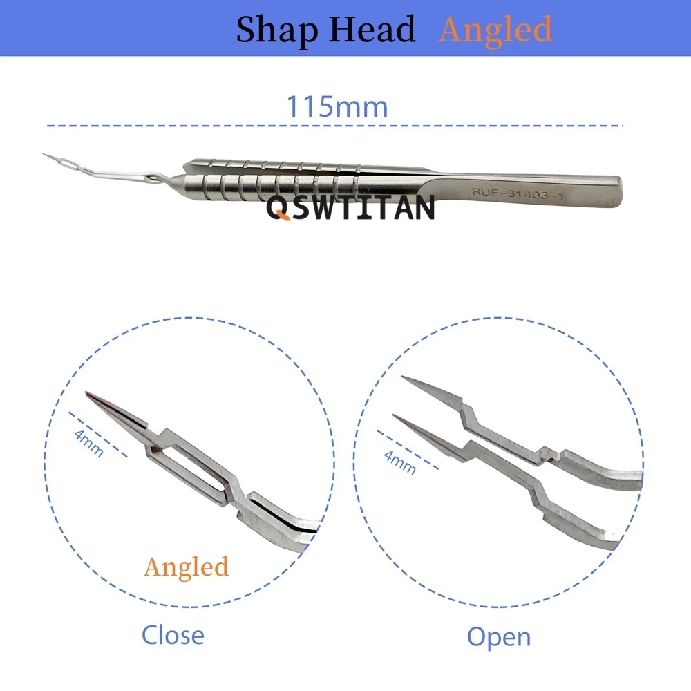 แหนบผ่าตัดตาไทเทเนียมอัลลอยด์ 115 มม. อะคาโฮชิ ฟาโก พรีชอปเปอร์ แบบตรง/งอ
