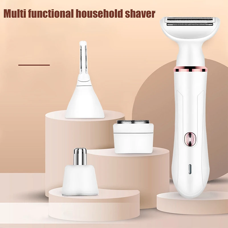 Afeitadora eléctrica 4 en 1 para mujer, depiladora corporal indolora, resistente al agua, recortadora inalámbrica, regalos para mujer, recargable