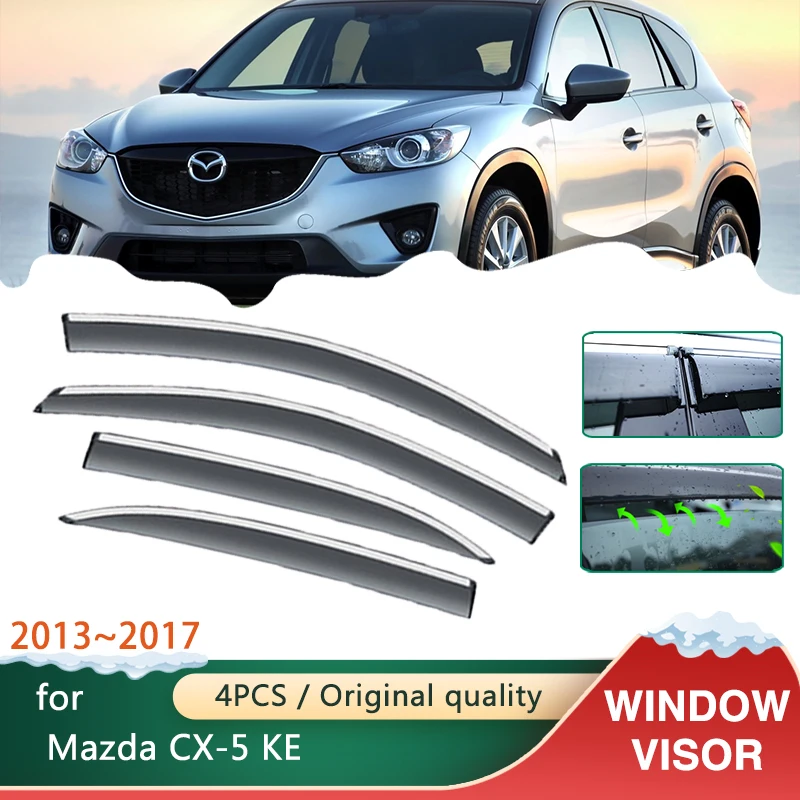 Car Windows Visors for Mazda CX-5 CX5 KE 2013~2017 Accessories Awnings Sun Rain Smoke Shades Guard Deflector Windshie 2014 2015