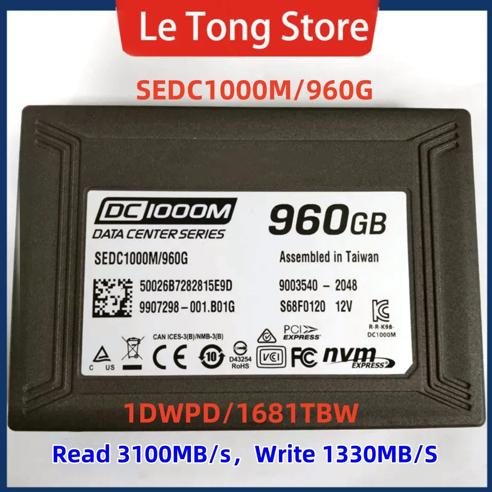

Brand NEW Original For Kingston SEDC1000M Series DC1000M 960G Enterprise Solid State Drive with U2 PCle NVMe Protocol PCIE3.0