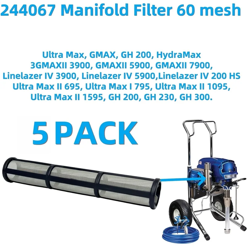 M12K-استبدال شاشات تصفية الرش بدون هواء لبخاخ الطلاء 695 795 1095 1595 3900-تشمل عدة 244067 181072 287032