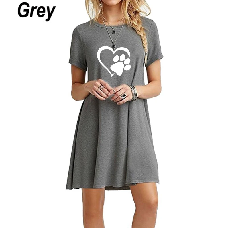 Casual Loose Beach Mini Party Dress T-shirt Long Plus Size Sexy Ladies Dresses Printed Summer Office Short Sleeve Female Clothes