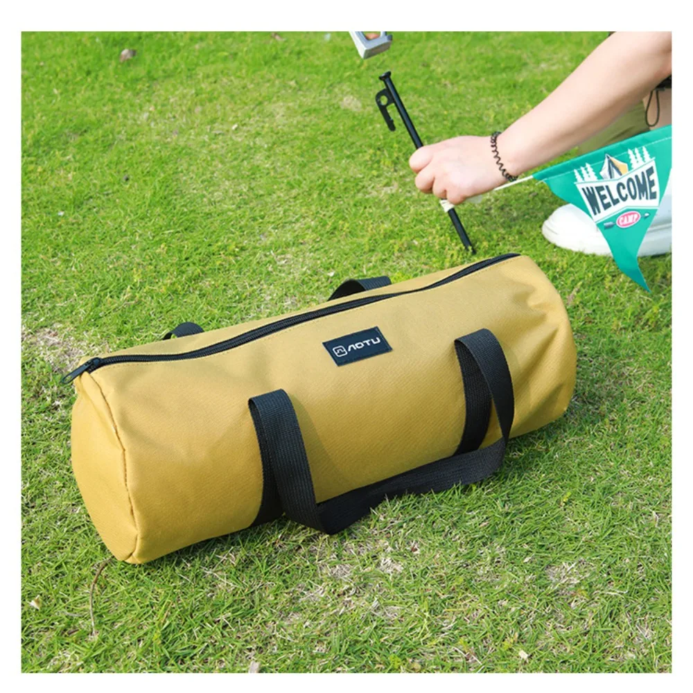 Tear Resistant Tent Peg Storage Bag Handle Design Versatile Use Double Layer Tent Pole Bag Portable Large Internal Space