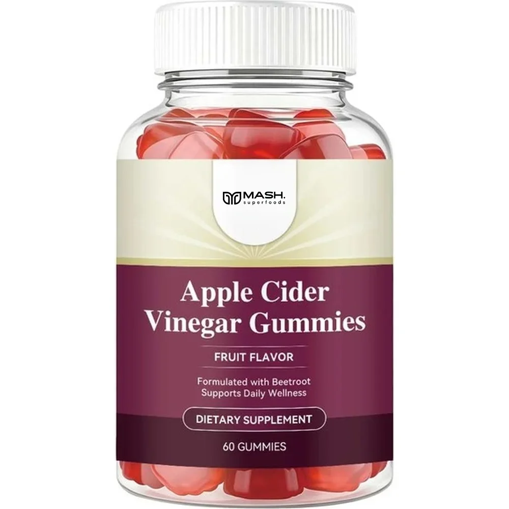 Googeer Cider Vinegar Gummies Fruit Flavor with Beetroot Support Daily Wellness Plant-based Nutrients Chewable 60 Gummies