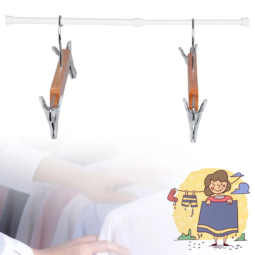 Useful Durable Household Spring Load Hanging Rods Extendable Sticks Bathroom Product Curtain Telescopic Pole