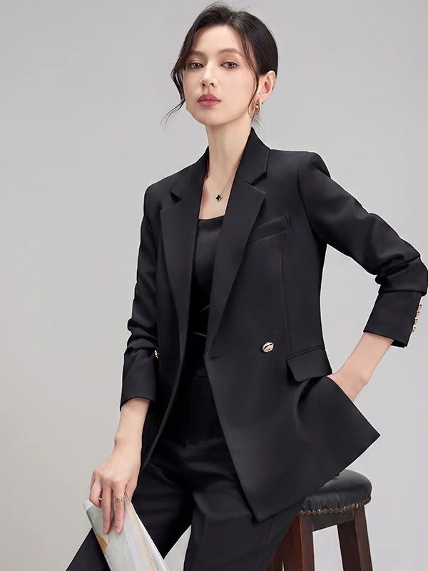 White Suit Jacket Women's Commute Style Professional Interview Outfit Autumn New Arrival Elegant Career Polyester Fiber