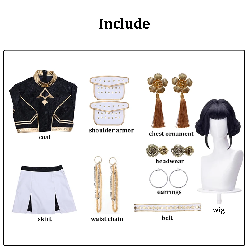 Black Golden Rumi Zoey Mira Cosplay Cosplay Costume Wig Women Suit Halloween Party Role Playing Outfit image 3