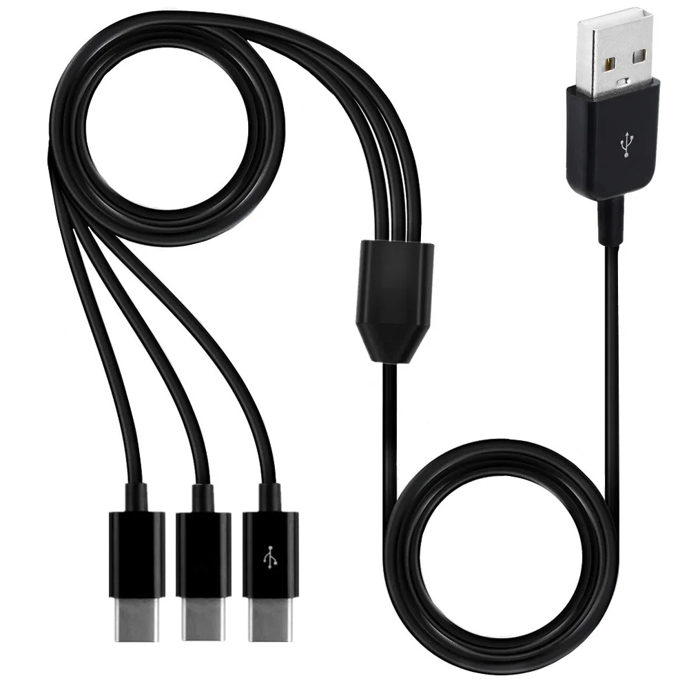 USB 2.0 Type A Male к 3 Type-c сплиттер папа-папа Y кабель адаптера синхронизации данных и зарядки 30 см 100 см 150 см 1 фут 3 фута 5 футов