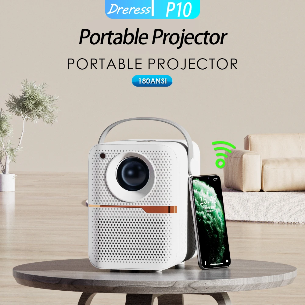 LINGLAN P10 Smart LED Projector Auto Keystone Native 1080P 6K Decoding BT Portable Home Bedroom Camping Office Presentation Gear