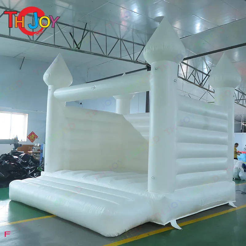 13ft Bounce Huis Opblaasbare Pvc Witte Bruiloft Springkasteel Kinderen Springen Uitsmijter Met Blazer Inflatie Verhuur Achtertuin Kinderen