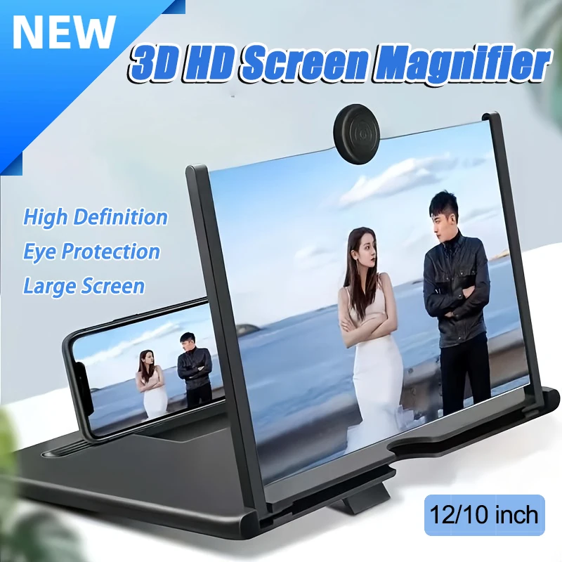 3D HD Handy-Bildschirmverstärker-Projektor, Faltbarer Ständer für Filme, Videos, Spiele, Kompatibel mit Allen 10/12 Zoll Smartphones 2026