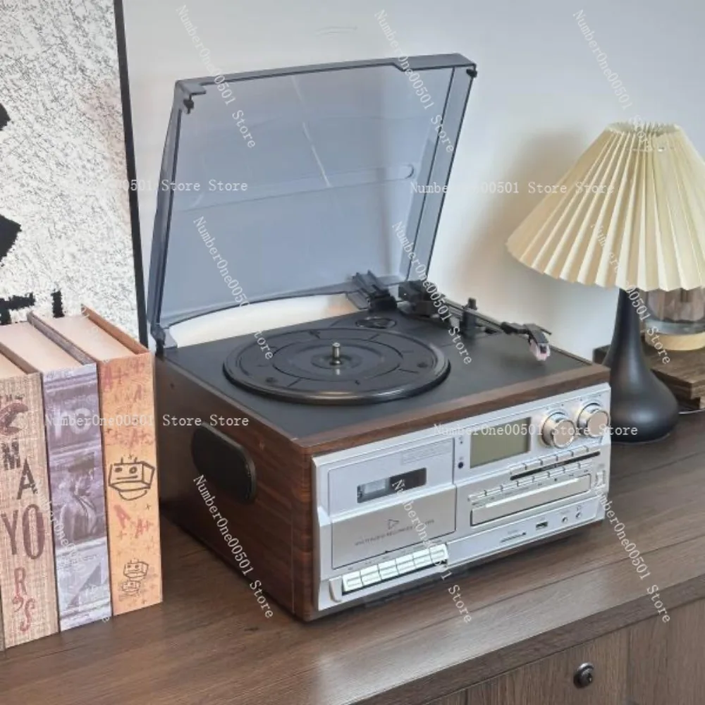 

Многофункциональный ретро-проигрыватель 10 в 1: проигрыватель виниловых пластинок, кассетный плеер, FM-радио, Bluetooth-колонка, Hi-Fi плеер для домашнего использования на рабочем столе