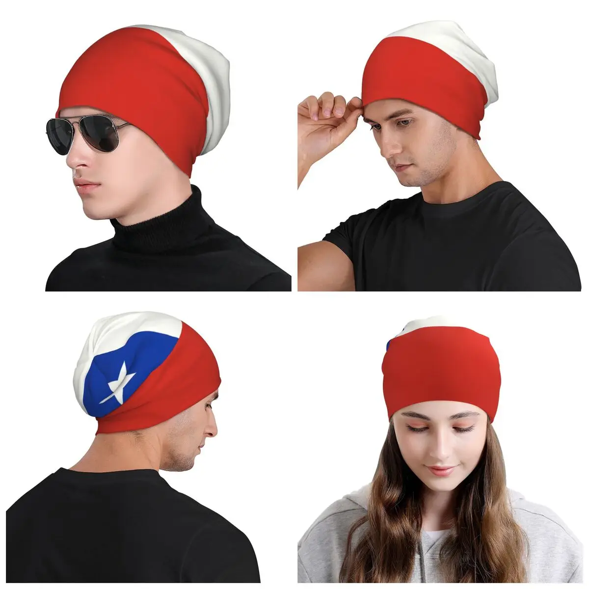 Flag Of Chile Beanie Cap Unisex Winter Warm Bonnet Homme Knitting Hats Street Outdoor Ski Patriotism Skullies Beanies Hats For