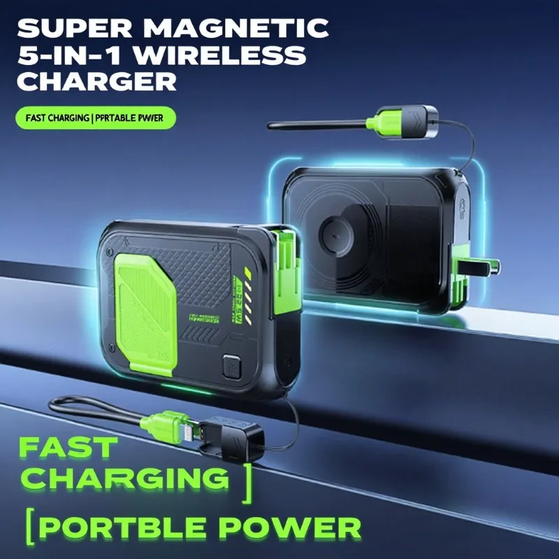 

Портативный магнитный беспроводной внешний аккумулятор емкостью 20000 мАч, кабель USB C, внешняя батарея для быстрой зарядки для IPhone 16, Samsung 보조배터리