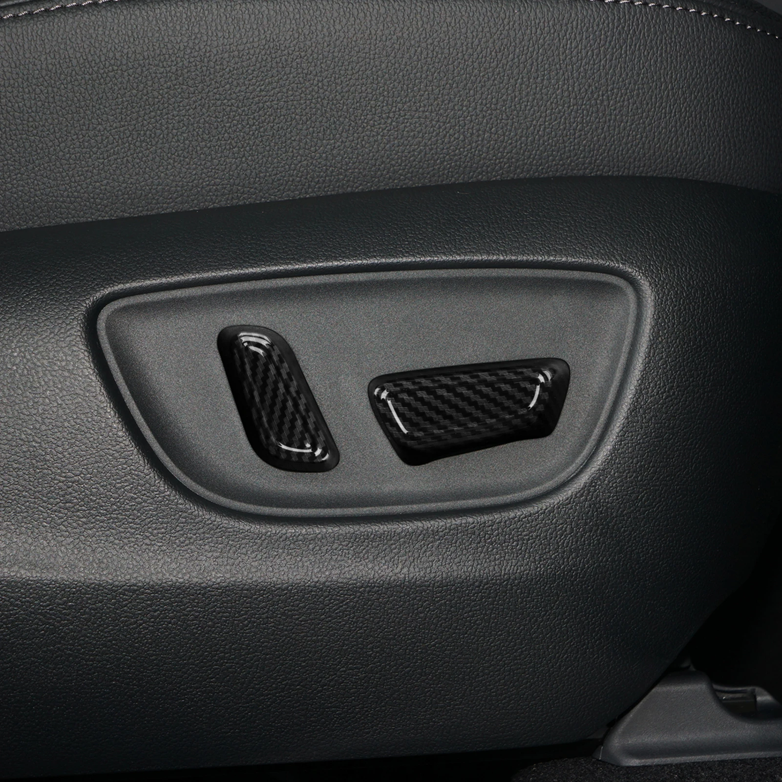 Car Seat Adjust Switch Panel. For Toyota RAV4 Avalon Camry Highlander Land Cruiser Sienna Accessories. ABS Carbon Fiber Sticker. - view 5