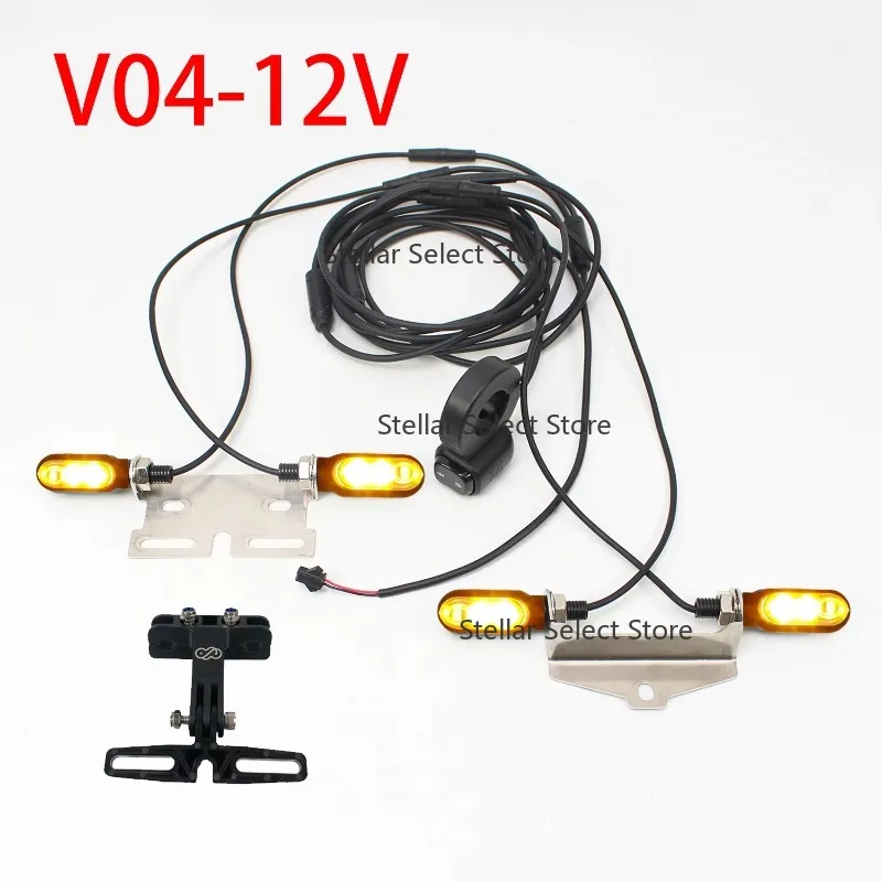 Universal 12V Waterproof LED Light Turn Signal Wiring Harness for Electric Motorcycles/E-Bikes Battery Power Supply Night Light