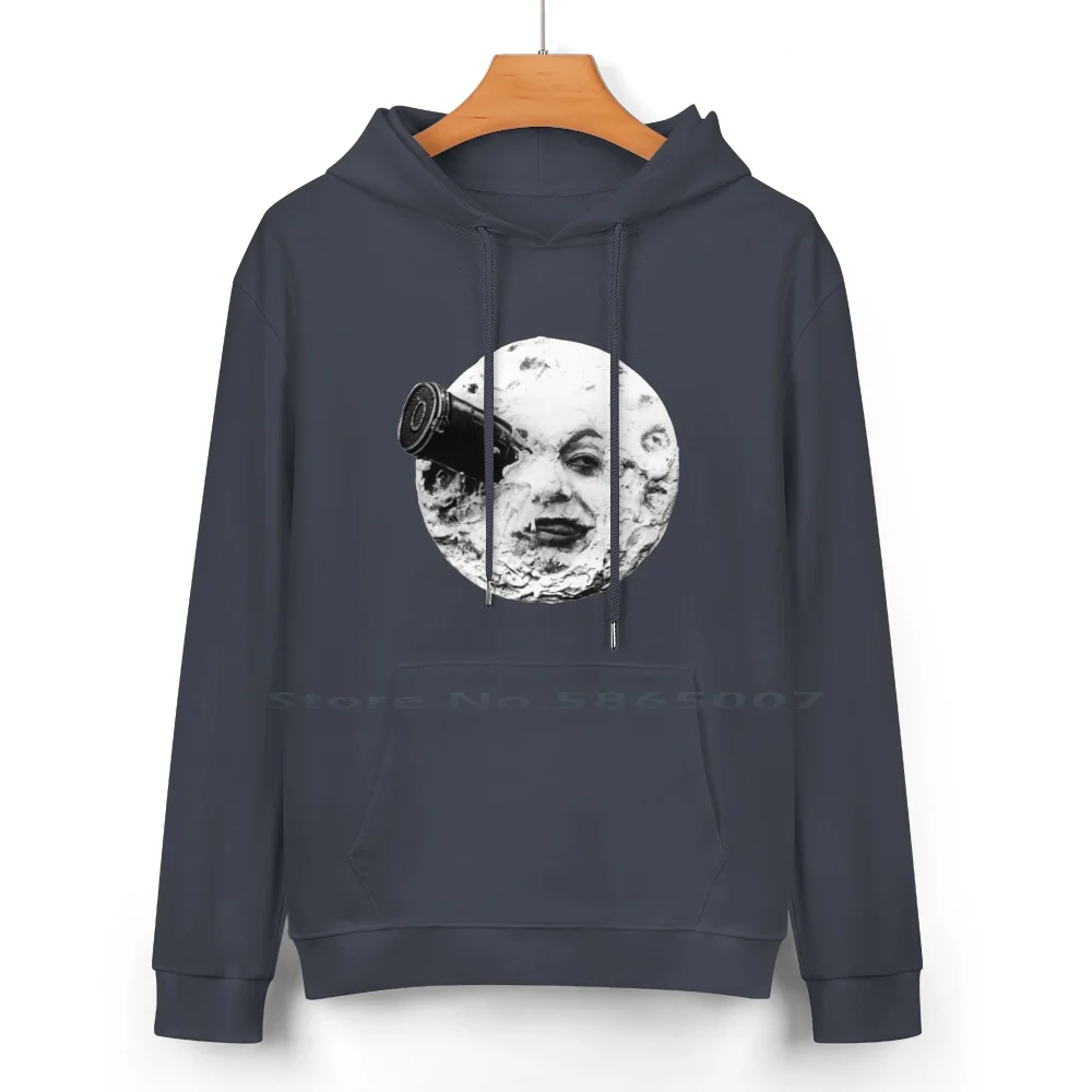 Moon Pure Cotton Hoodie Sweater 24 Colors Georges Melies Movie Film Cult Sci Fi Travel Classic A Trip To The Moon Rocket Crash