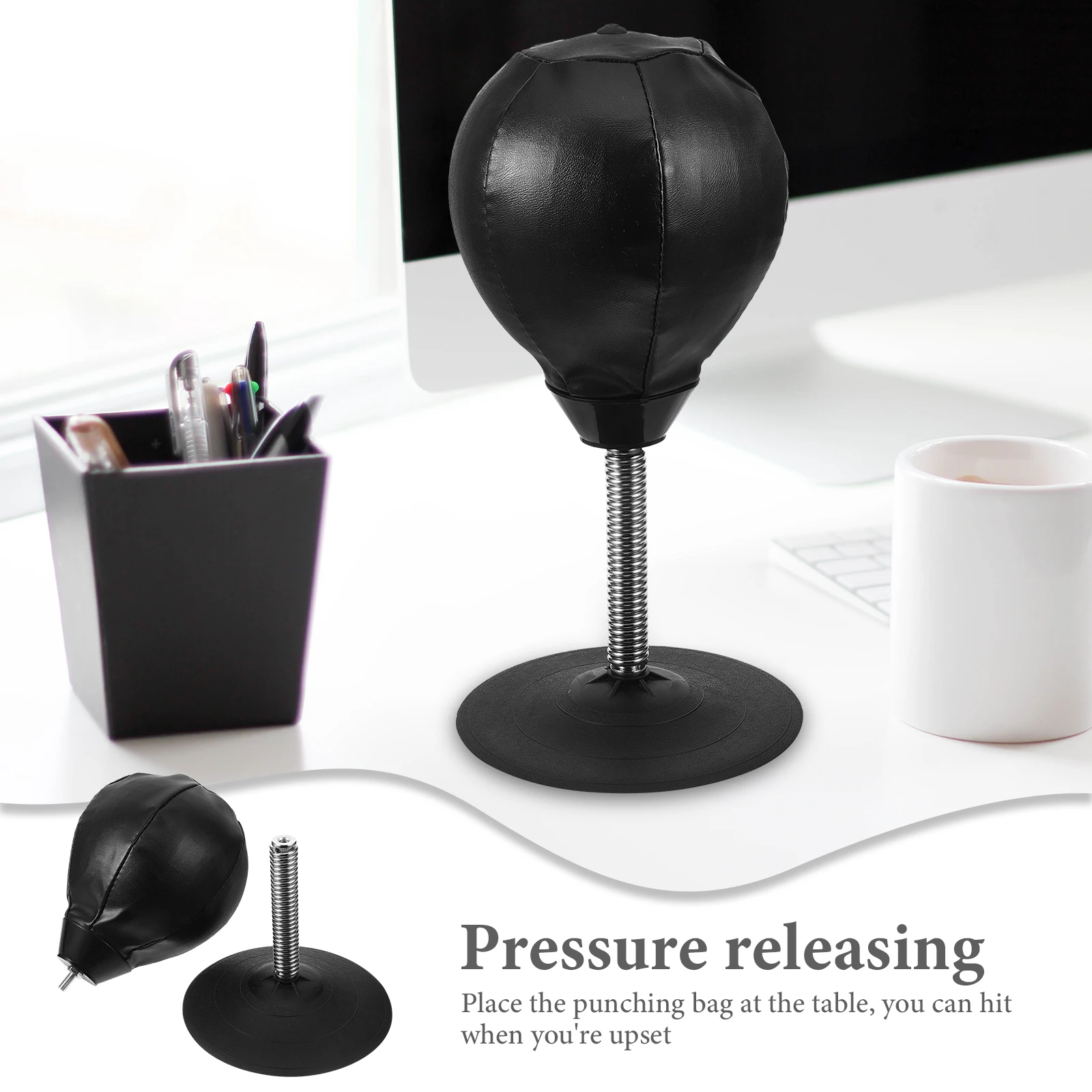 

Tabletop Boxing Punching Finger Fitness Exercise Ball Office Pressure Releasing Big Suction Cup Heavy Metal Spring Ultra Fast