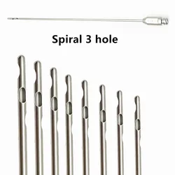 Spiral Cannula Three Hole Liposuction Cannulas Winding Type Stainless Steel Malleable for Facial Plastic Surgery Beauty Tools