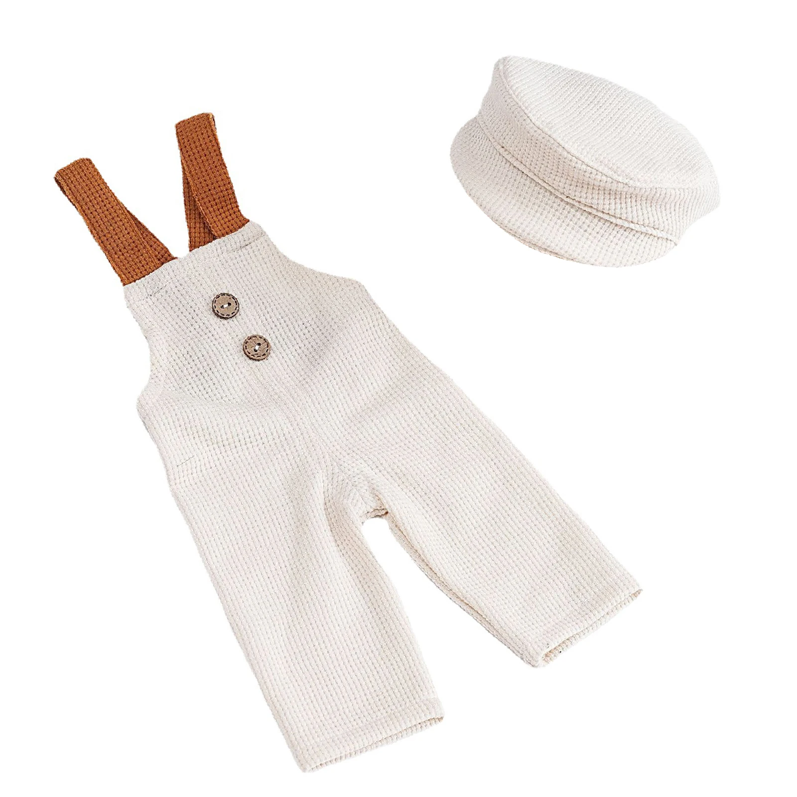 

Newborn Infant Baby Photography Props Clothing Set Overalls Dungarees with Peaked Cap Outfits Baby Boys Photo Studio Costume