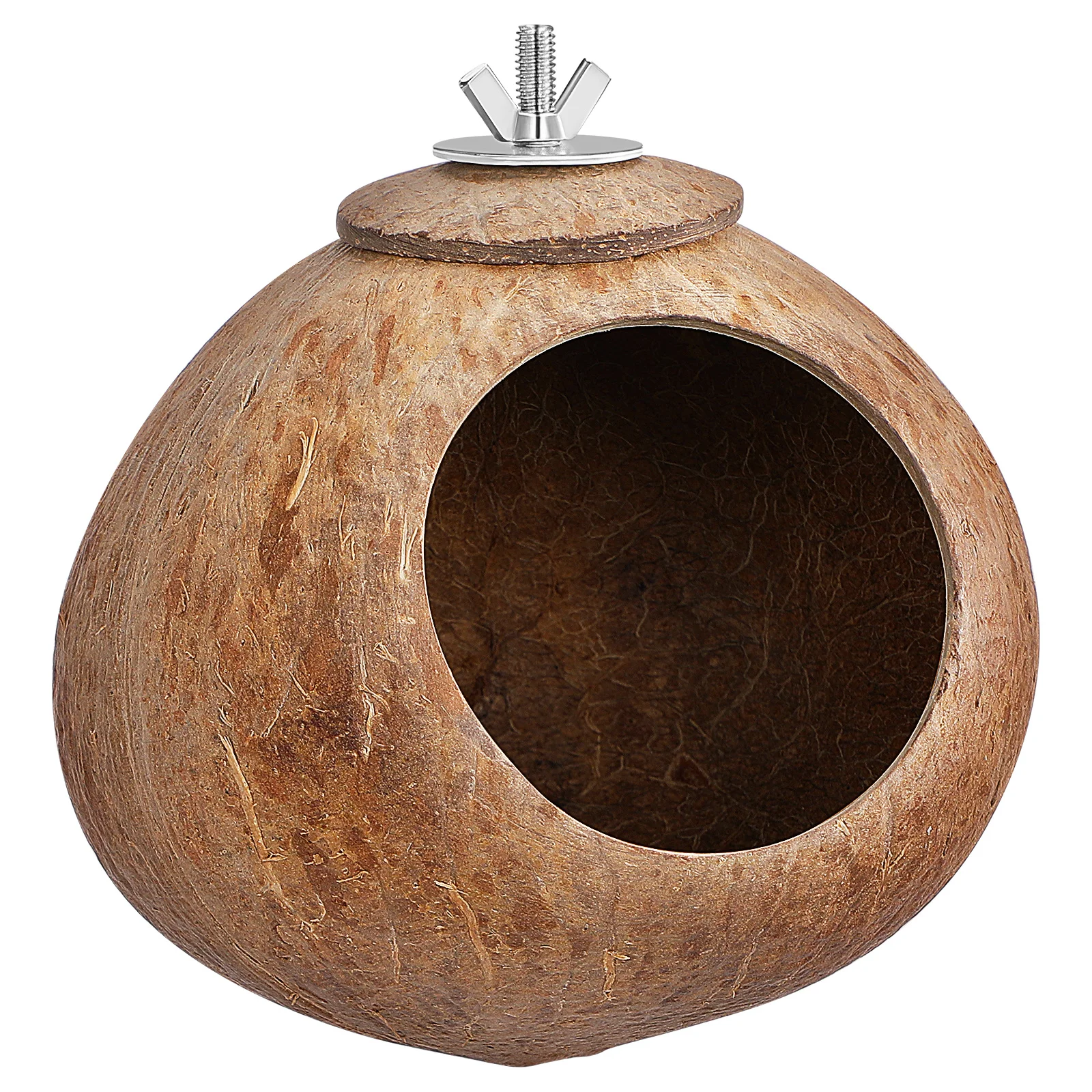 

Handcrafted Coconut Shell Bird Nest for Outdoor Garden Hanging Nest for Birds Squirrels Hamsters Yard Decor