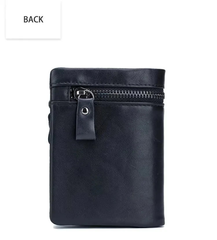 BULLCAPTAIN Herren-Geldbörse mit RFID-Blockierung, Reißverschluss, Leder-Geldbörse für Herren, Bifold-RFID-Kartenhalter – Detail 11