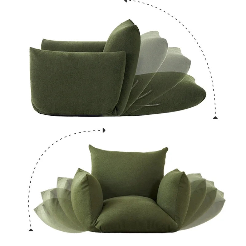 Folding Lazy Sofa Tofu Block Tatami Balcony Single Small Sofa Bay Window Chair Back Cushion/Seat Cushion Integrated