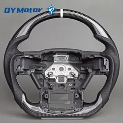 Real Carbon Fiber Steering Wheel Fits For Ford F150 F-150 Raptor 2015-2020 Customized Steering Wheel White Stripe
