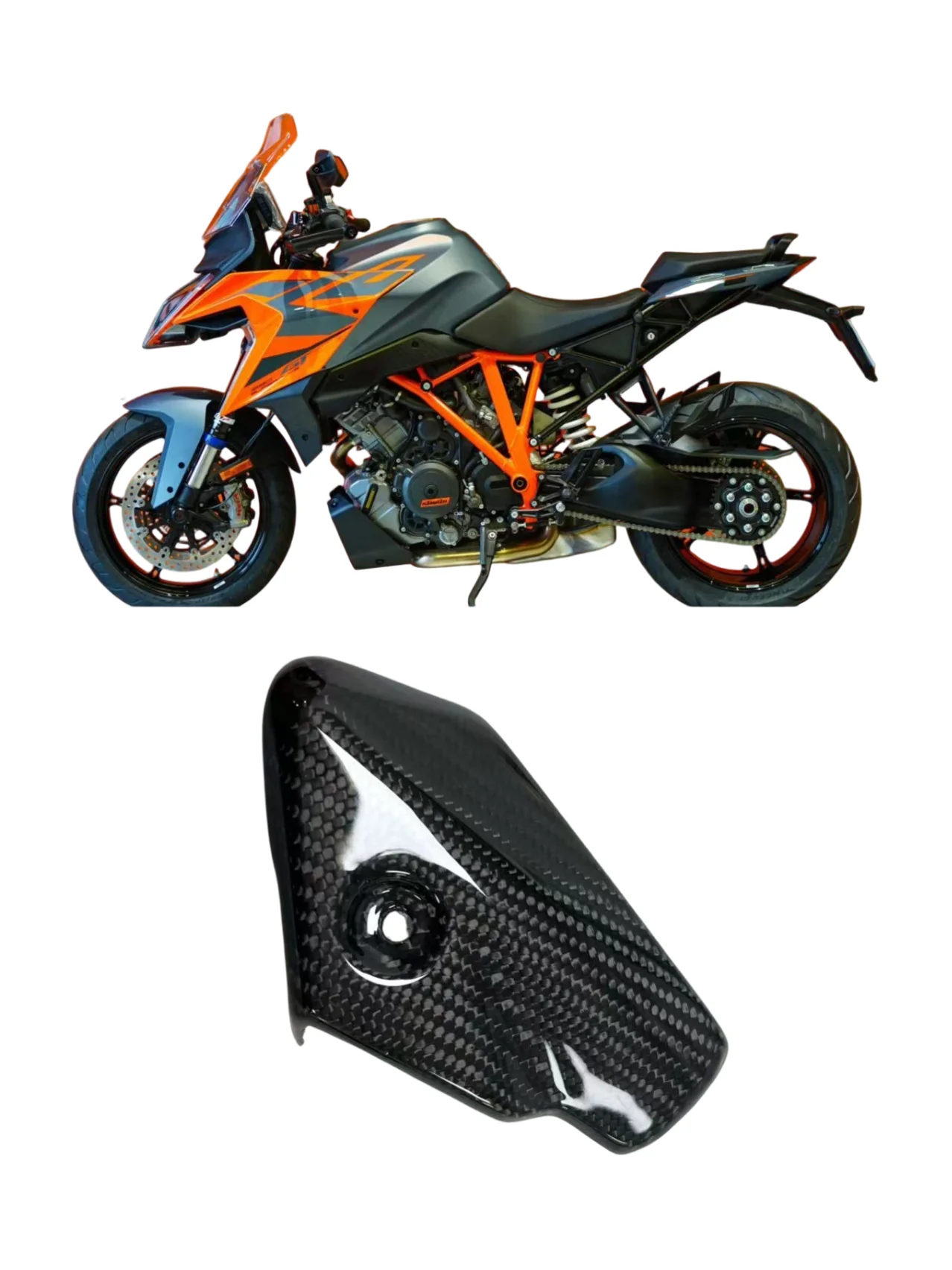 ل KTM 1290 سوبر ديوك R Superduke 1290 2020 2021 2022 2023 100% ألياف الكربون العادم درع هدية دراجة نارية الملحقات