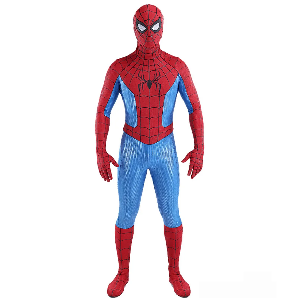 No Way Home Spiderman Classic Ending Suit Cosplay Costume Spidey Boys Spandex Superhero Zentai Suits Halloween Costume for Adult