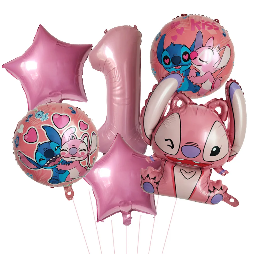 6pcs Disney Lilo & Stitch Party Balloons Stitch 32" Number Balloon set Baby Shower Birthday Party Decorations Kids Toy Gifts image 2