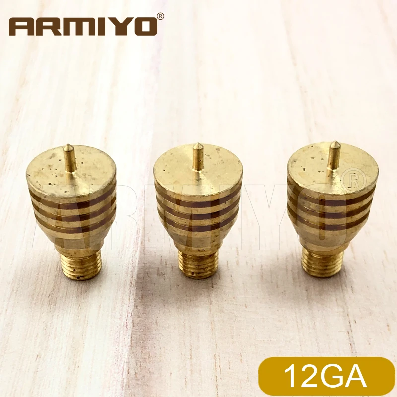 Armiyo 12GA Brass Jag Head Spear Copper Tip Hunting Shogun Carbon Deposit Cleaning Brush Puller Holder 8-32 to 5/16