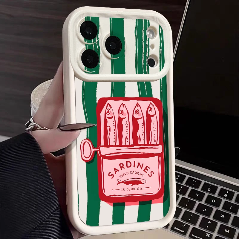 Colorful Sardine Pattern Phone Case For iPhone 17e 17 16 15 14 13 Pro Max 17 Pro 16e Shockproof Soft Silicone Back Cover Fundas