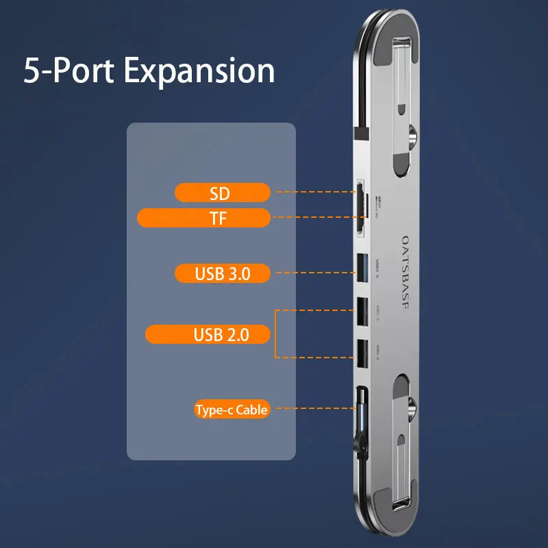 Imagem -04 - Usb c Hub 3.1 tipo c Docking Station Usb c para Hdmi tf sd Leitor de Cartão pd Áudio para Macbook Huawei Matebook Laptop Stand em