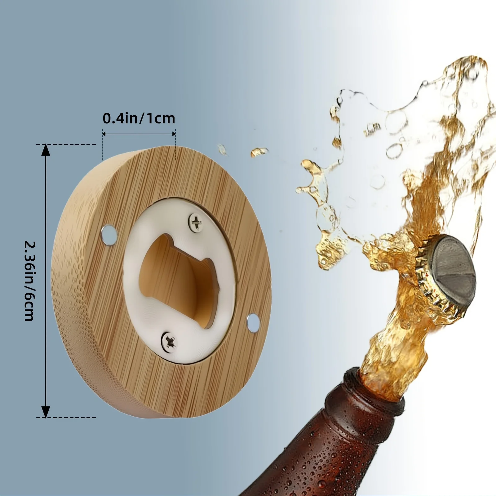 24PCS Individual Packing Bottle Opener Round DIY Printing Wooden Remover for Beverages Convenient for Home Bars And Gatherings