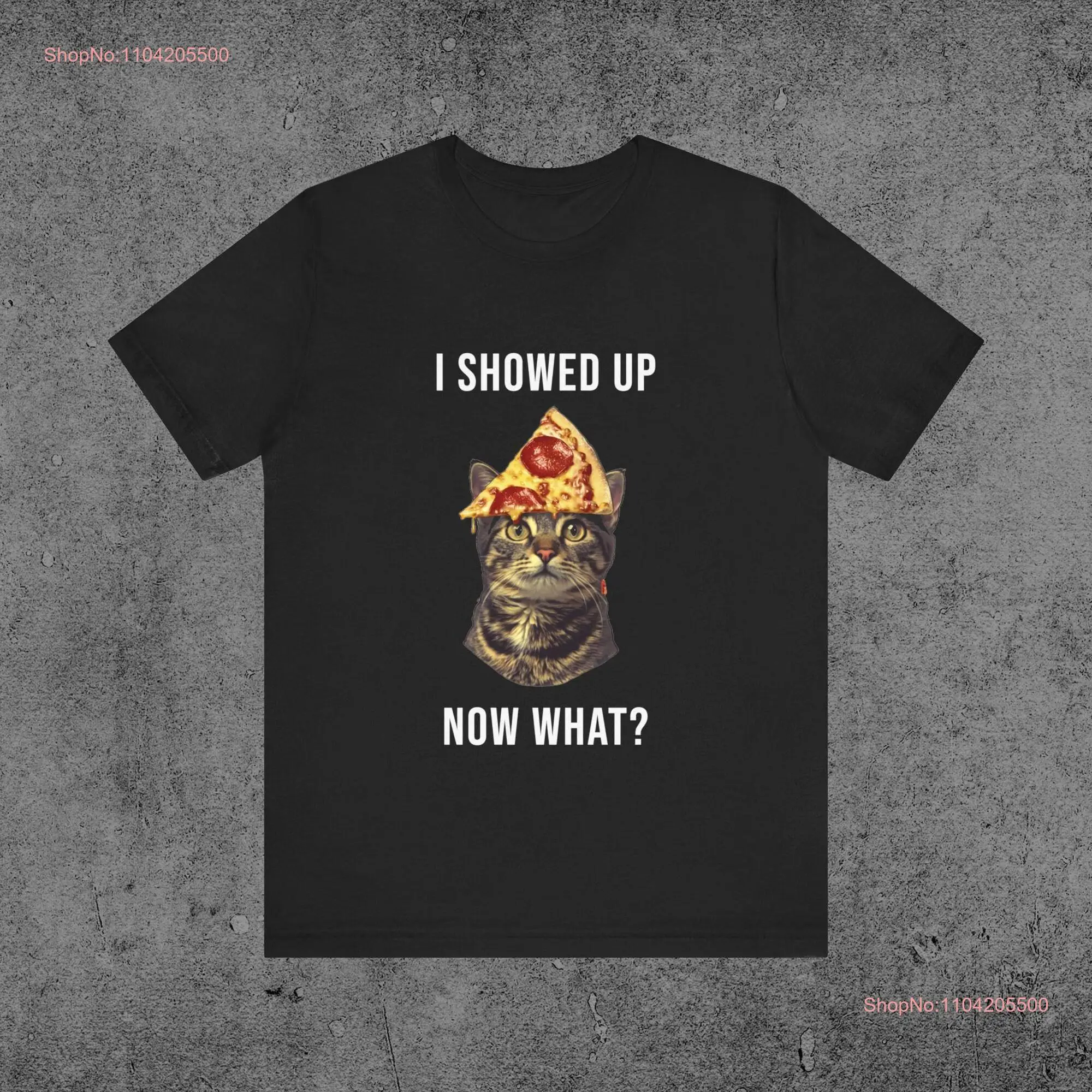 Cat pizza T Shirt face tee funny gift for him her silly quote anniversary birthday long or short sleeves