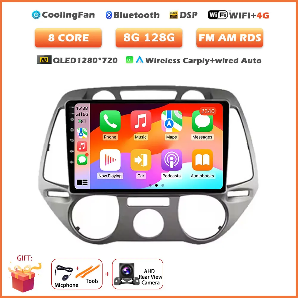 Android 16 Auto Wireless Carplay voor Hyundai i20 2008-2012 autoradio stereo multimediaspeler navigatie touchscreen tools