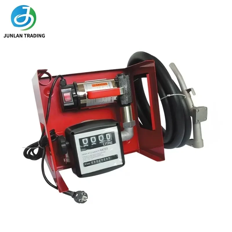 Hot Sale 220V Diesel Electric Transfer Fuel Pump Unit with Flow Meter Nozzle and Hose for Universal Use