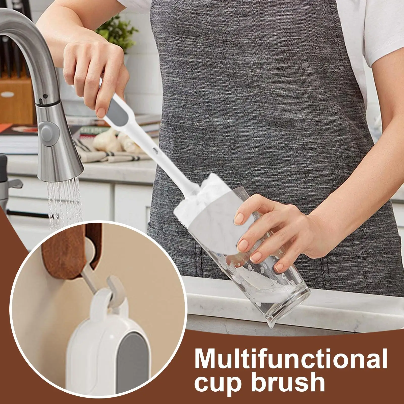 

Water Bottle Brush Beer Wine Decanter Cleaner Multi-functional Removable Brush For Baby Bottle Flask Sink Tumbler Cleaning