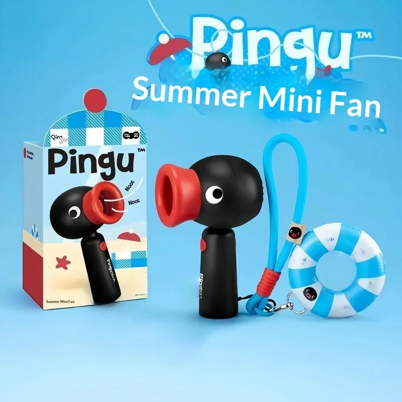 New Pingu Handheld Fan Chargeable 2000mah Rotatable Summer Fan Toys Desk Office Students Anime Peripheral Gifts Travel Summer view 5