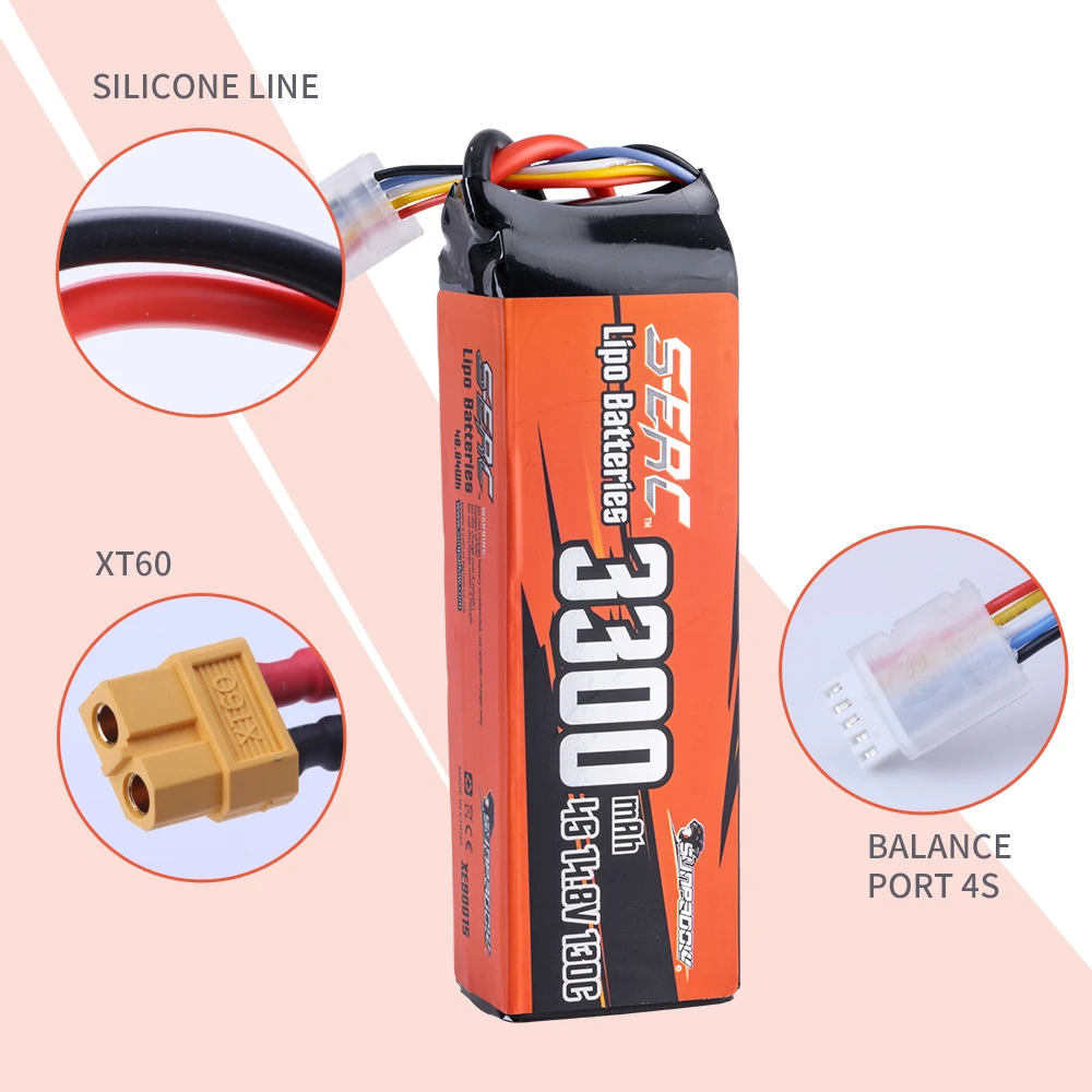 SUNPADOW 2S 3S 4S Lipo Battery for 3300mAh 4000mAh 6500 7.4V14.8V 130C TRX RC Buggy Truggy Vehicle Car Tank Monster Truck Hobby