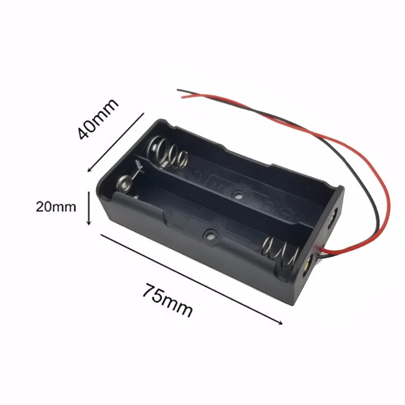 18650 Battery Box Case 2 Slot Way DIY Batteries Clip Holder Container With 13CM Wire Lead For 18650 Battery Ues