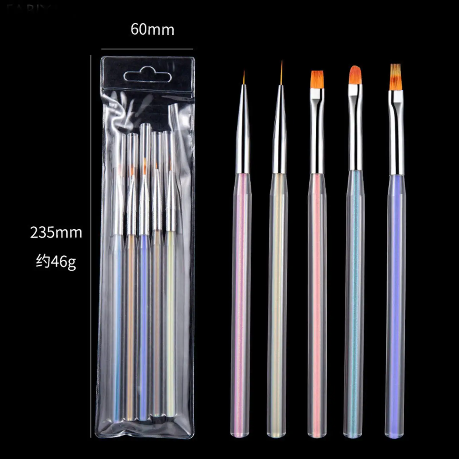 5 Stücke Nail Art Pinsel Stift Maniküre Werkzeug Pinsel Werkzeug Set, Spachtel Stick Tipps Liner