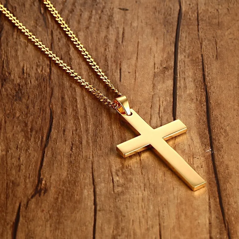 Classic Cross Pendant Necklace For Men's Necklace Fashion Religious Faith Pendant Jewelry Women Party Wholesale