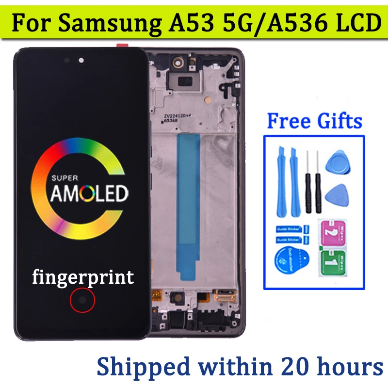 6.5'' AMOLED Display For Samsung A53 5G A536 A536B LCD Display Touch Screen With frame Digitizer Assembly Repair Parts